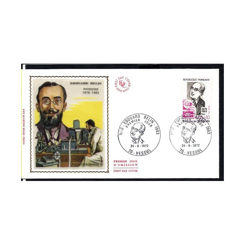 Francja 1972, E. Belin, fotografia, fizyka. FDC