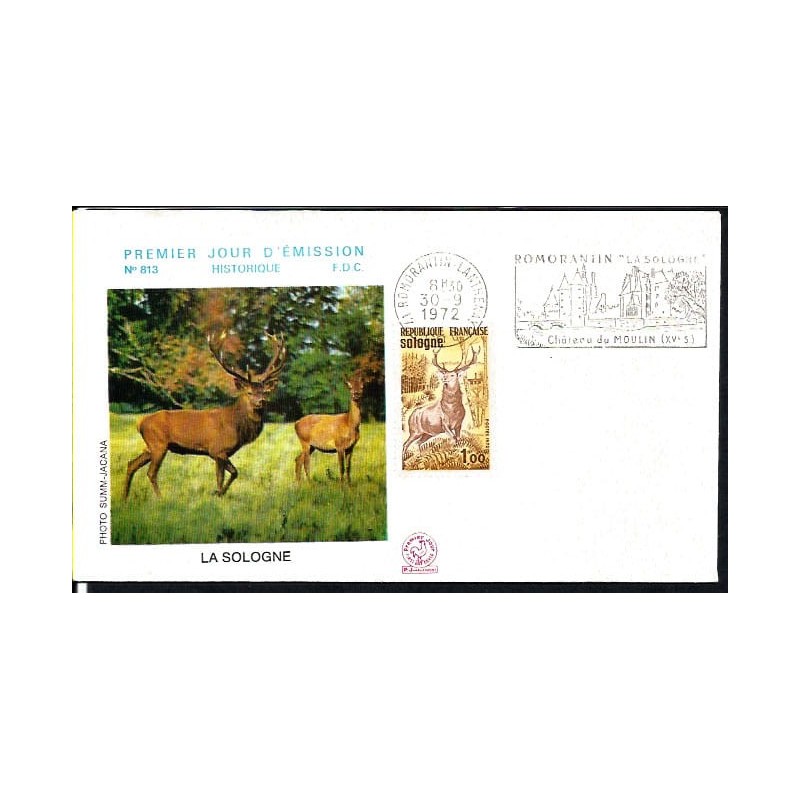 Francja 1972, Ssaki: jeleń. FDC