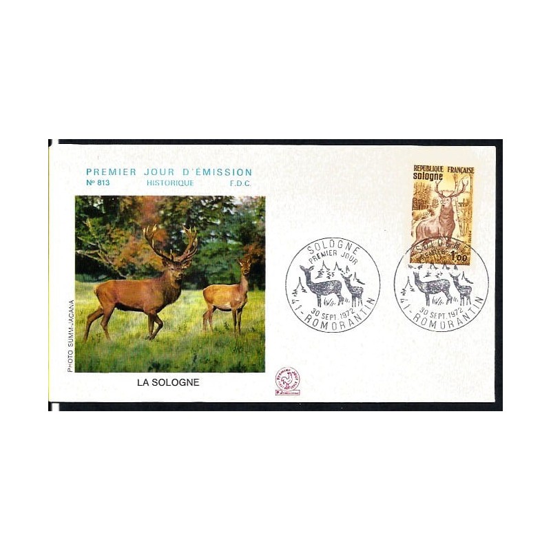 Francja 1972, Ssaki: jeleń. FDC