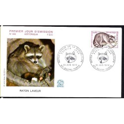 Francja 1973, Ssaki: szop pracz. FDC