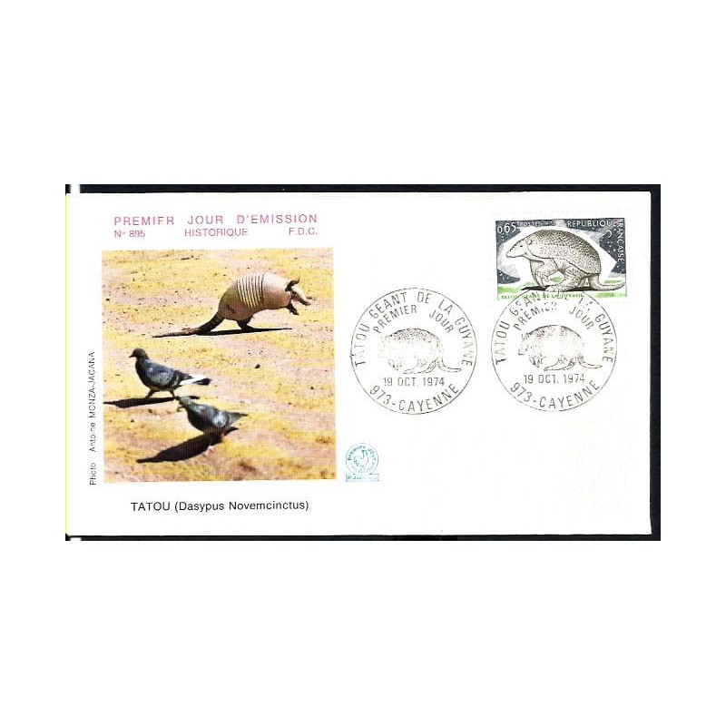 Francja 1974, Ssaki: pancernik. FDC