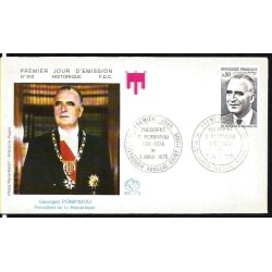 Francja 1975, P. Pompidou, prezydent. FDC