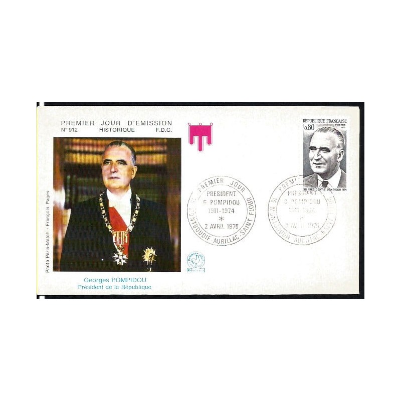Francja 1975, P. Pompidou, prezydent. FDC