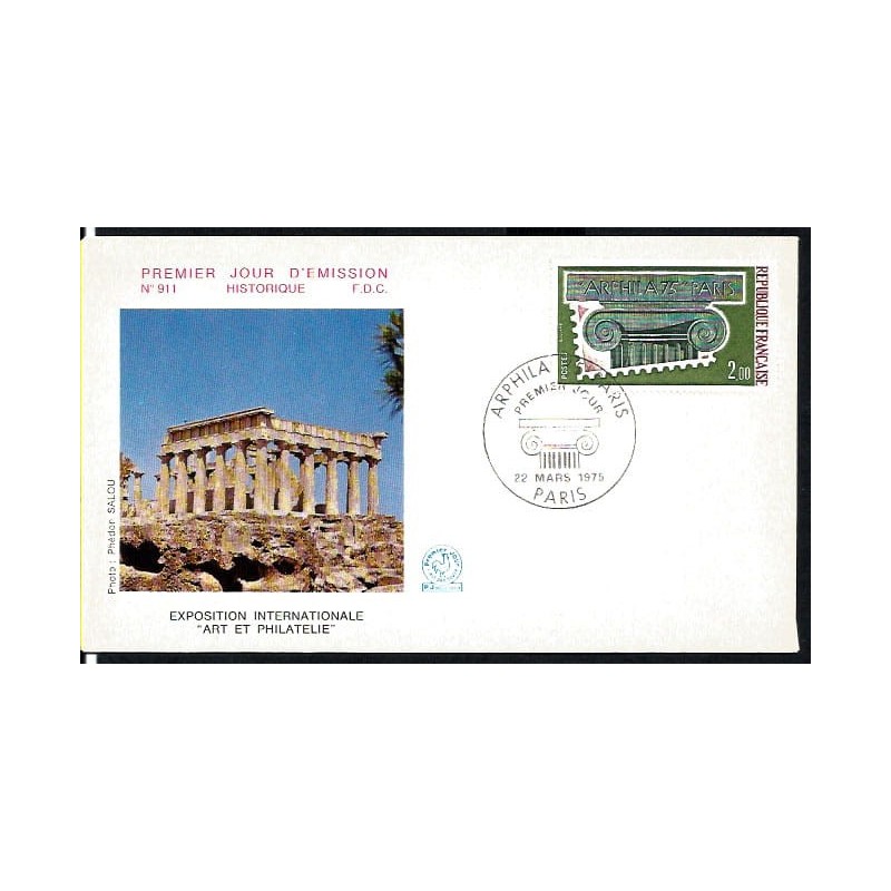 Francja 1975, Starożytna Grecja, Ateny, Arphila. FDC