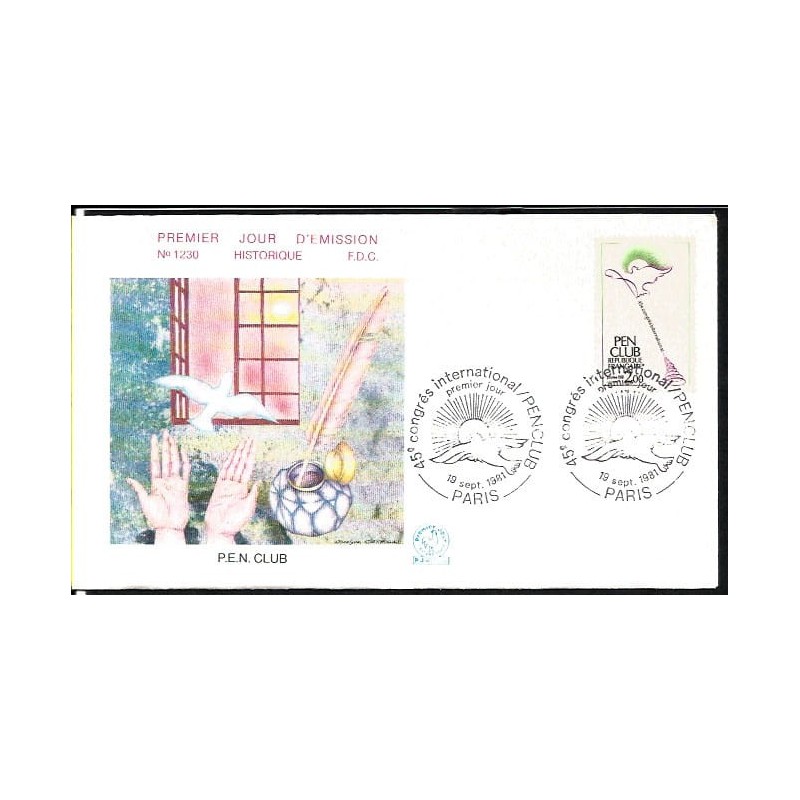 Francja 1981, PEN CLUB, literatura. FDC