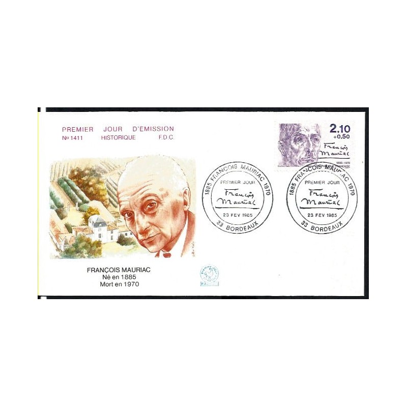 Francja 1985, Francois Mauriac, literatura. FDC