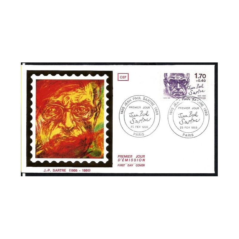 Francja 1985, Jean-Paul Sartre, literature, filozofia. FDC