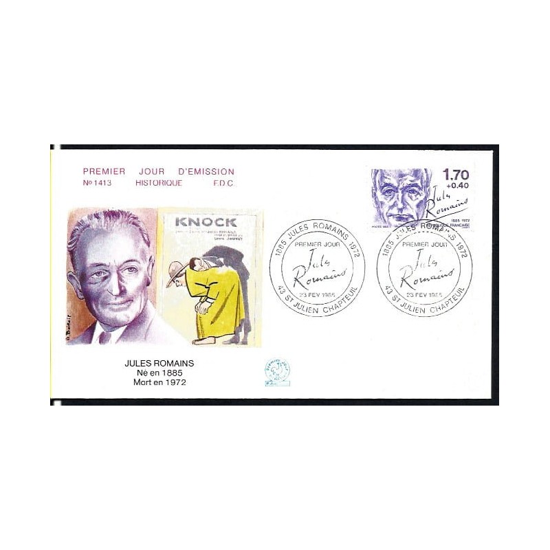 Francja 1985, Jules Romains, literatura. FDC