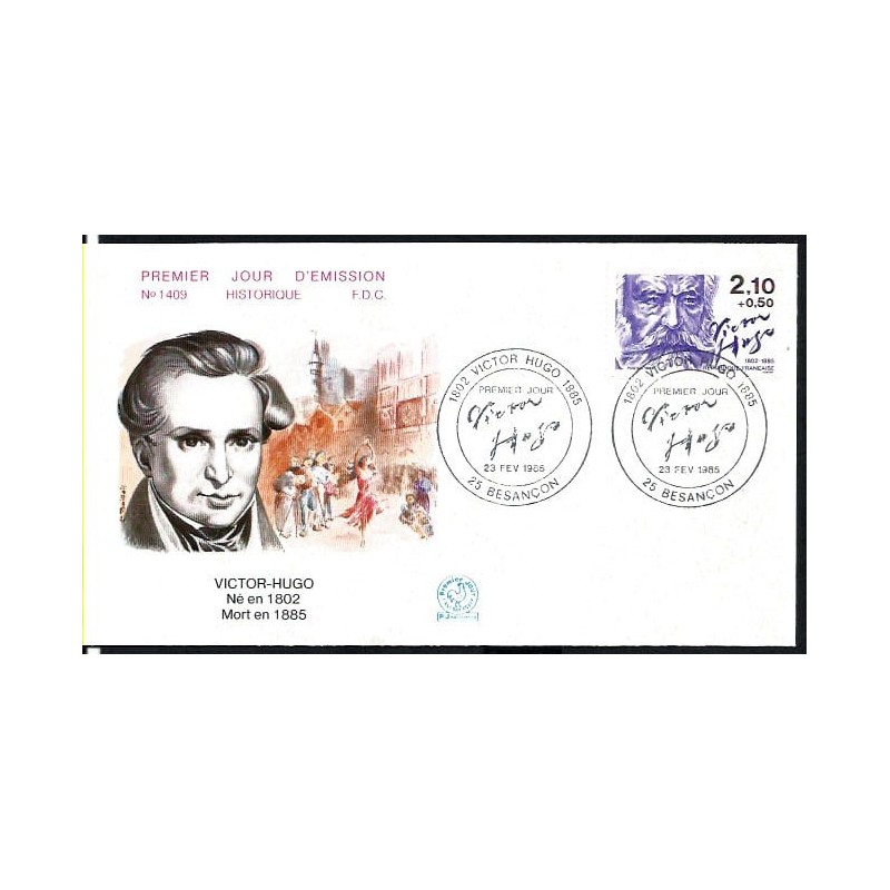 Francja 1985, Victor Hugo, literatura. FDC