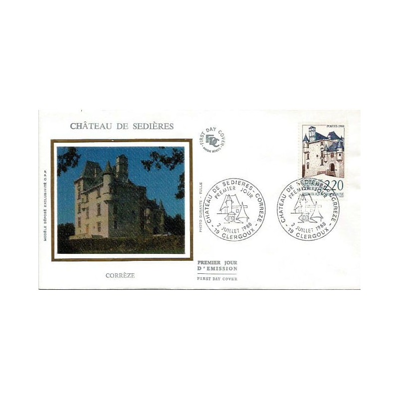 Francja 1988, Turystyka, zamek Sedieres. FDC
