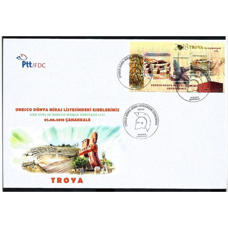 Turcja 2018, Archeologia, Troja, mitologia. FDC