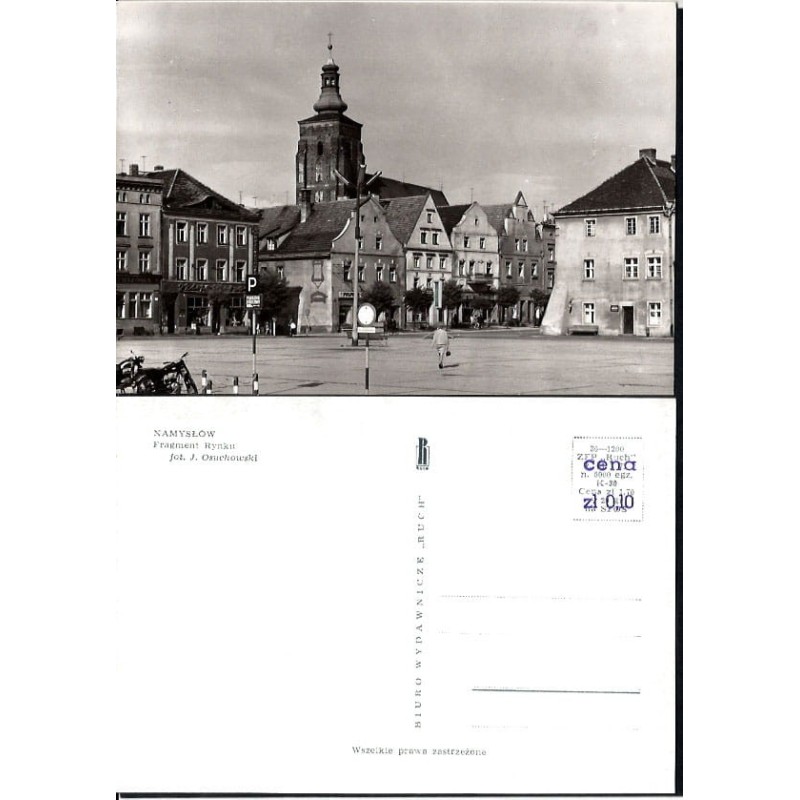 Namysłów, Rynek i kościół św. Piotra i Pawła. 1971. Bez obiegu
