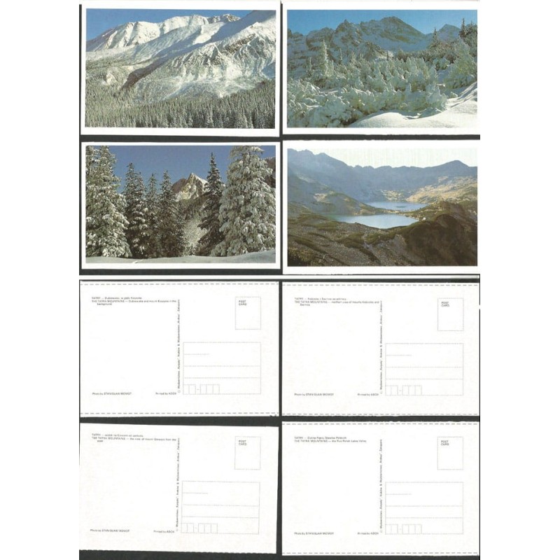 Tatry, góry, 4 widokówki. Bez obiegu