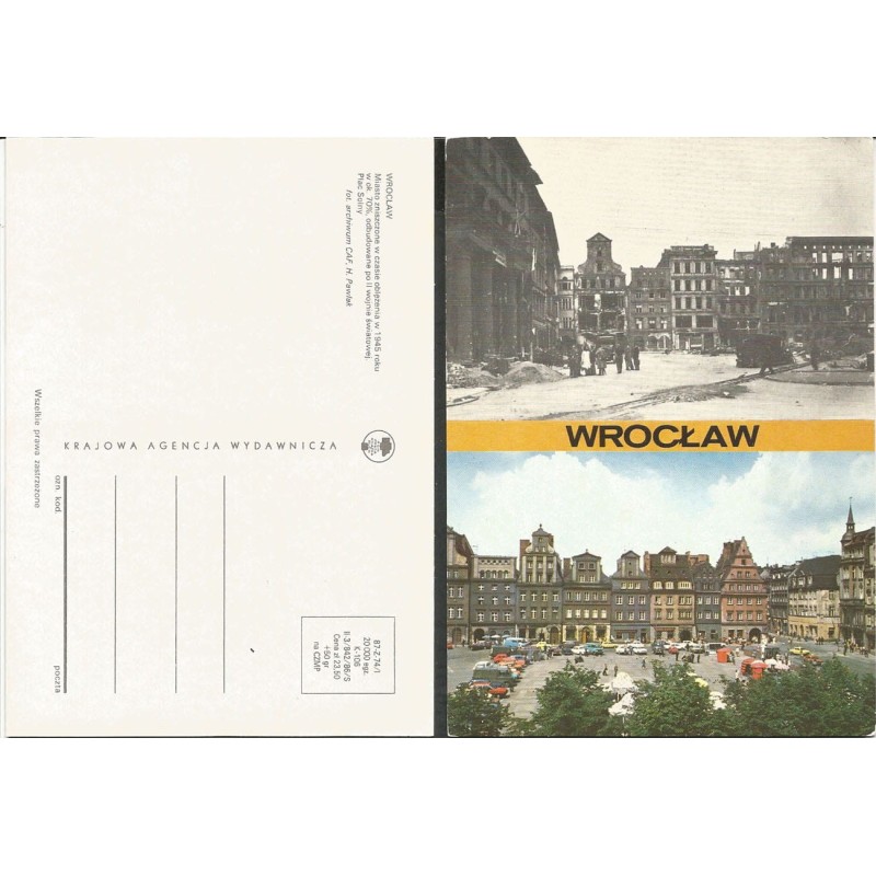 Wrocław, plac Solny, zniszczenia, 1986. Bez obiegu
