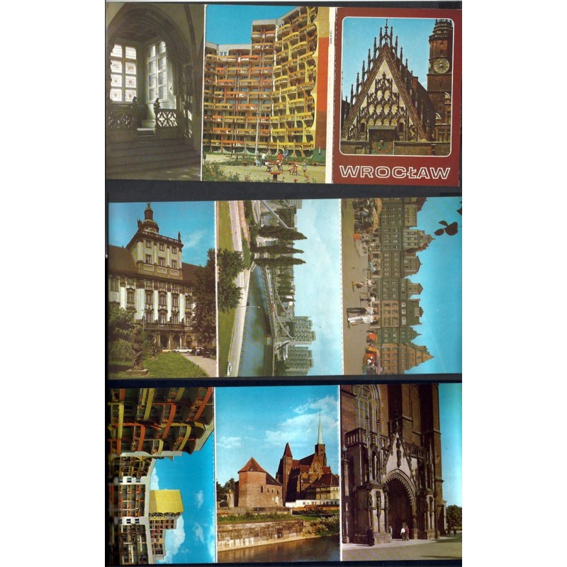 Wrocław, składanka 9 widokówek, 1979. Bez obiegu