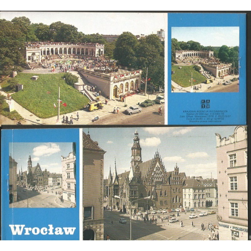Wrocław, zeszycik z 6 widokówkami. Czyste, stan średni