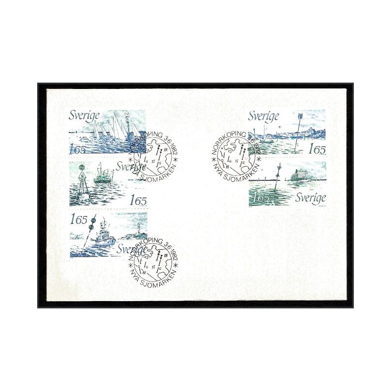 Szwecja 1982, Statki, marynistyka, latarnie. FDC