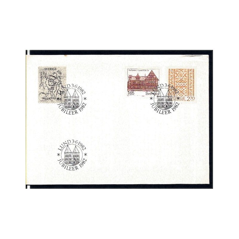 Szwecja 1982, Muzeum, haft, literatura. FDC