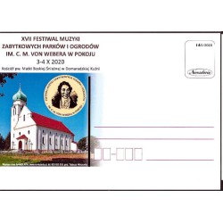 Kartka 2020, Muzyka, festiwal, C. M. Weber, Pokój, Namysłów, Domaradzka Kuźnia. Wyd. Namislavia