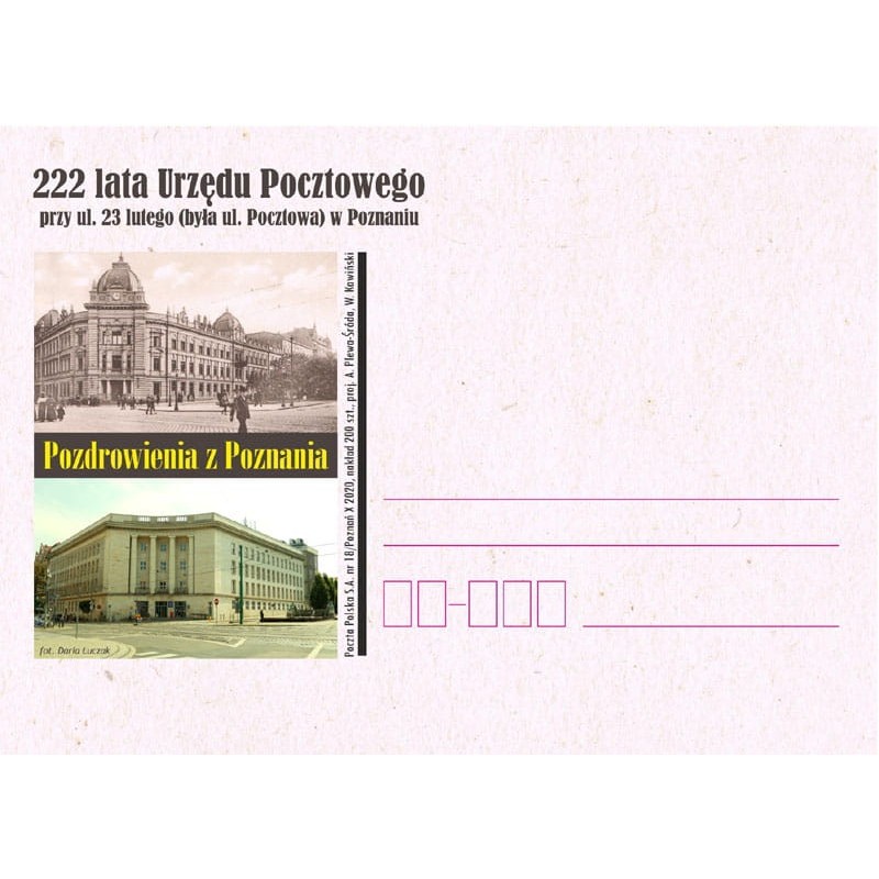Kartka Poznań 2020, Urząd Pocztowy Poznań, poczta