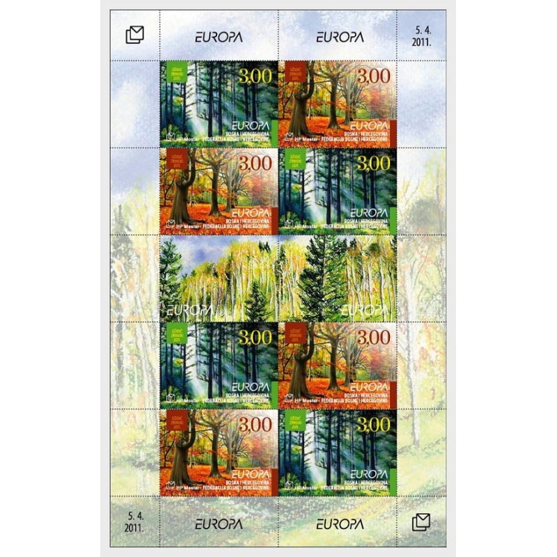 Bośnia 2011, EUROPA CEPT: lasy, las. Arkusik **