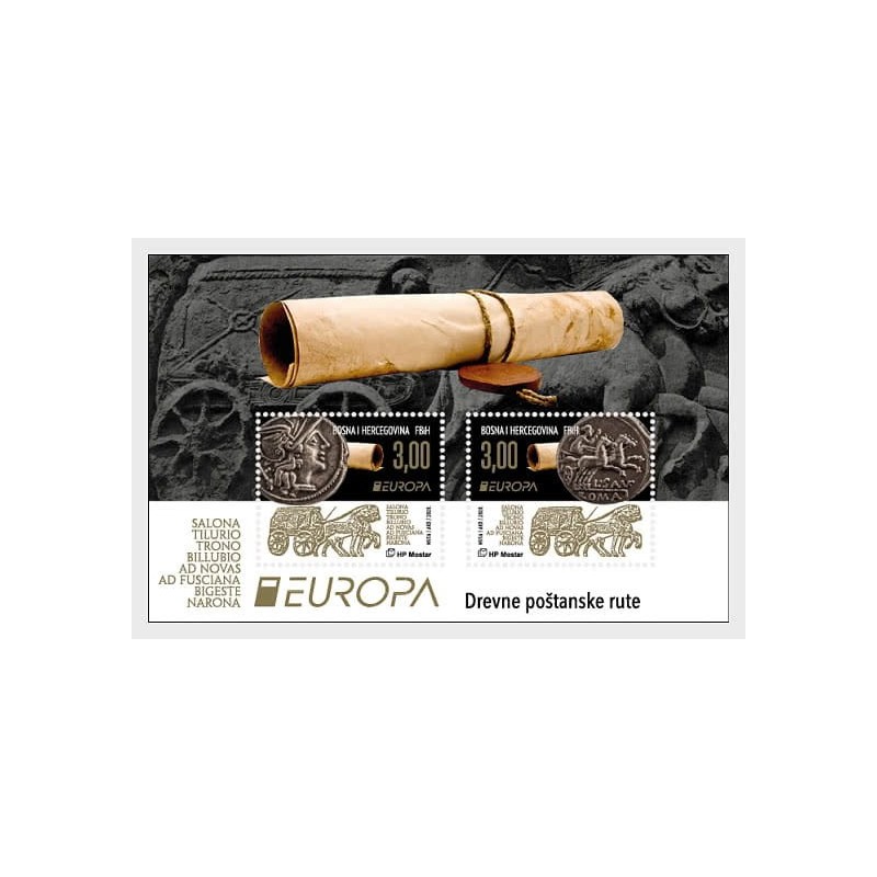 Bośnia 2020, EUROPA CEPT: dawne szlaki pocztowe. Starożytny Rzym. Blok **