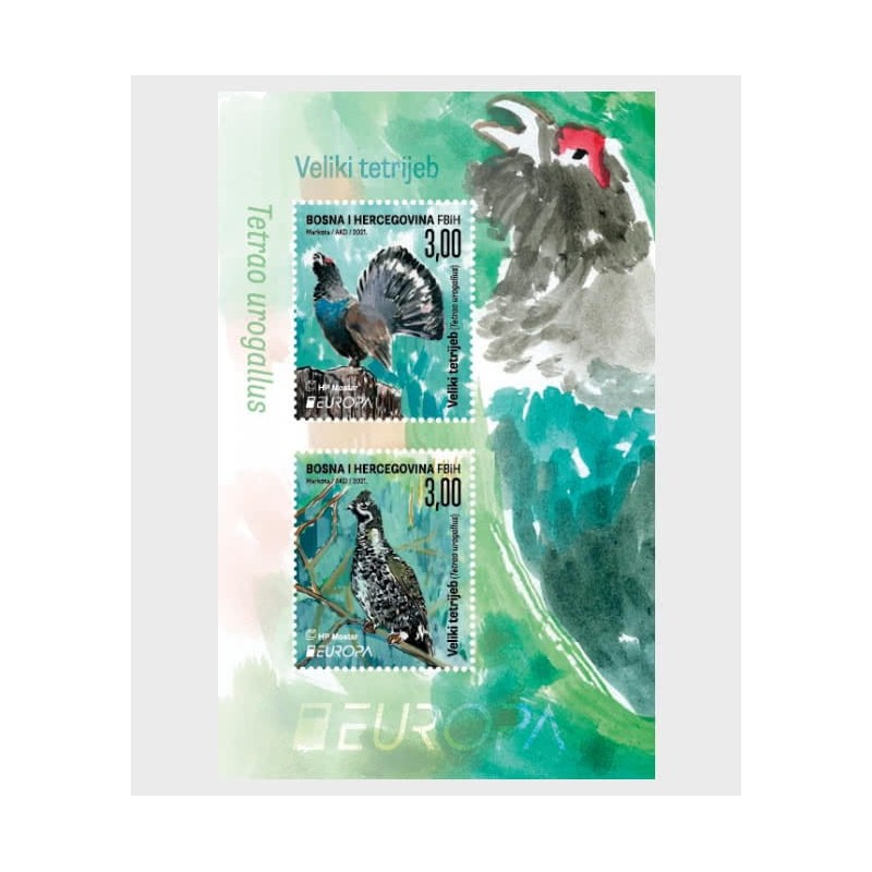 Bośnia 2021, EUROPA CEPT: fauna, ptaki. Blok **