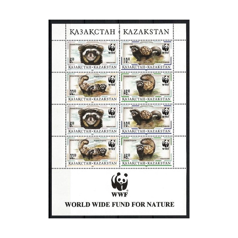 Kazachstan 1997, Fauna: tchórz perewizka. WWF. Arkusik **