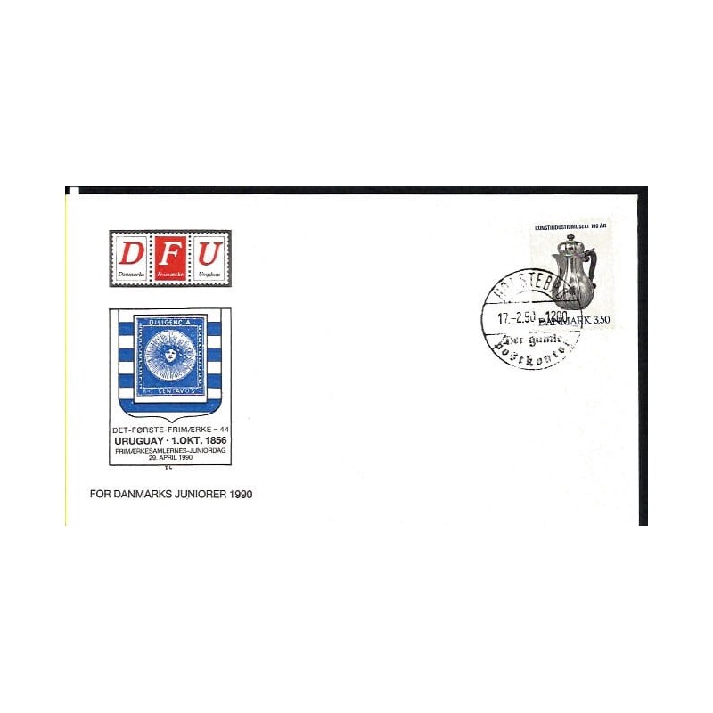 Dania 1990, Filatelistyka, Urugwaj, pierwszy znaczek. Całość