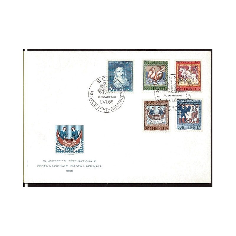 Szwajcaria 1965, Pro Patria, religia. FDC