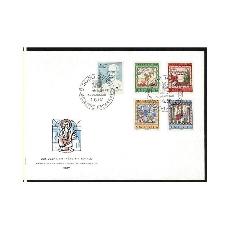 Szwajcaria 1967, Pro Patria, religia. FDC