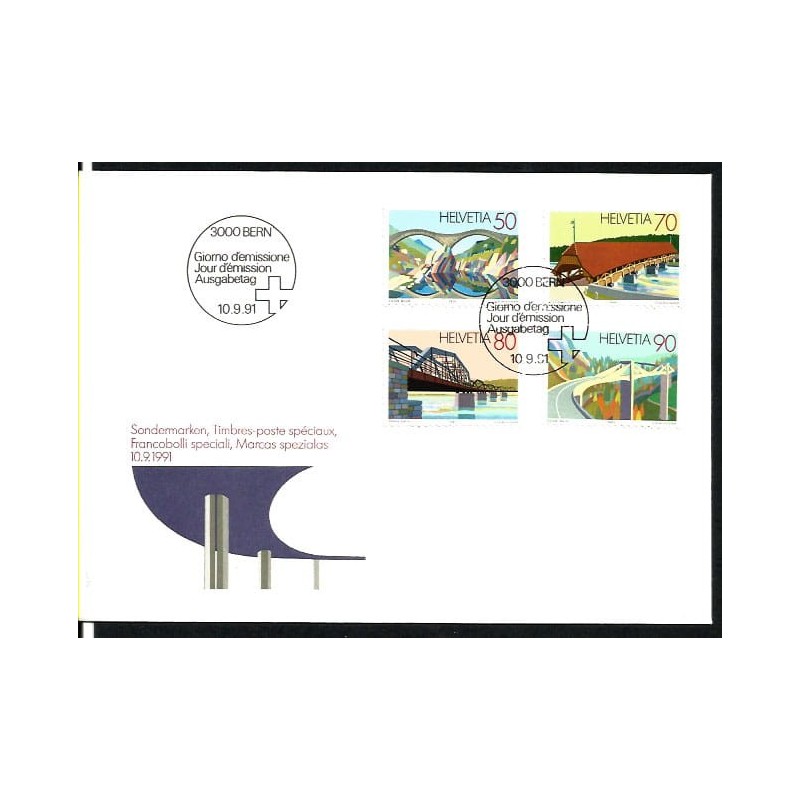 Szwajcaria 1991, Mosty. FDC