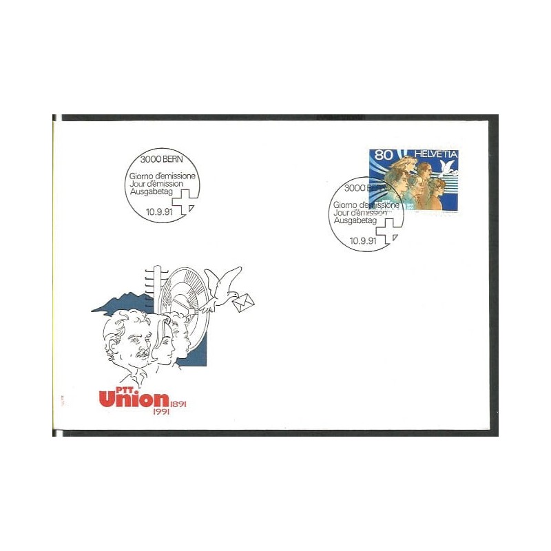 Szwajcaria 1991, Poczta, PTT. FDC