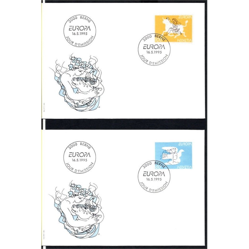 Szwajcaria 1995, EUROPA CEPT, obozy koncentracyjne, pokój. 2 FDC