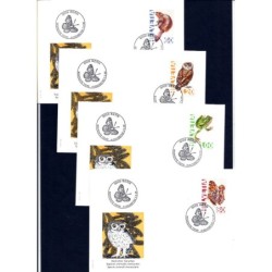 Szwajcaria 1995, Fauna: sowa, motyl, żaba, wydra. 4 FDC