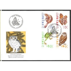 Szwajcaria 1995, Fauna: sowa, motyl, żaba, wydra. FDC