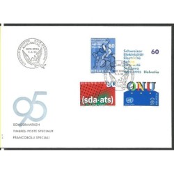 Szwajcaria 1995, Zapasy, ONZ, telegram, elektryczność. FDC