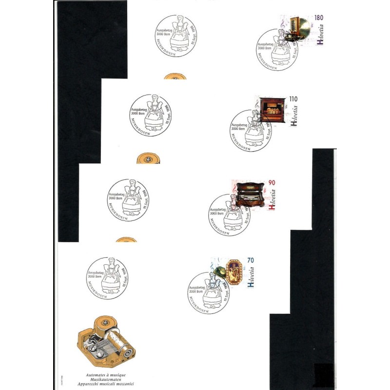 Szwajcaria 1996, Muzyka, instrumenty. 4 FDC