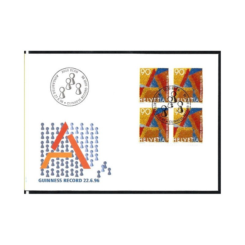 Szwajcaria 1996, Rekord Guinness’a. FDC z czwórką