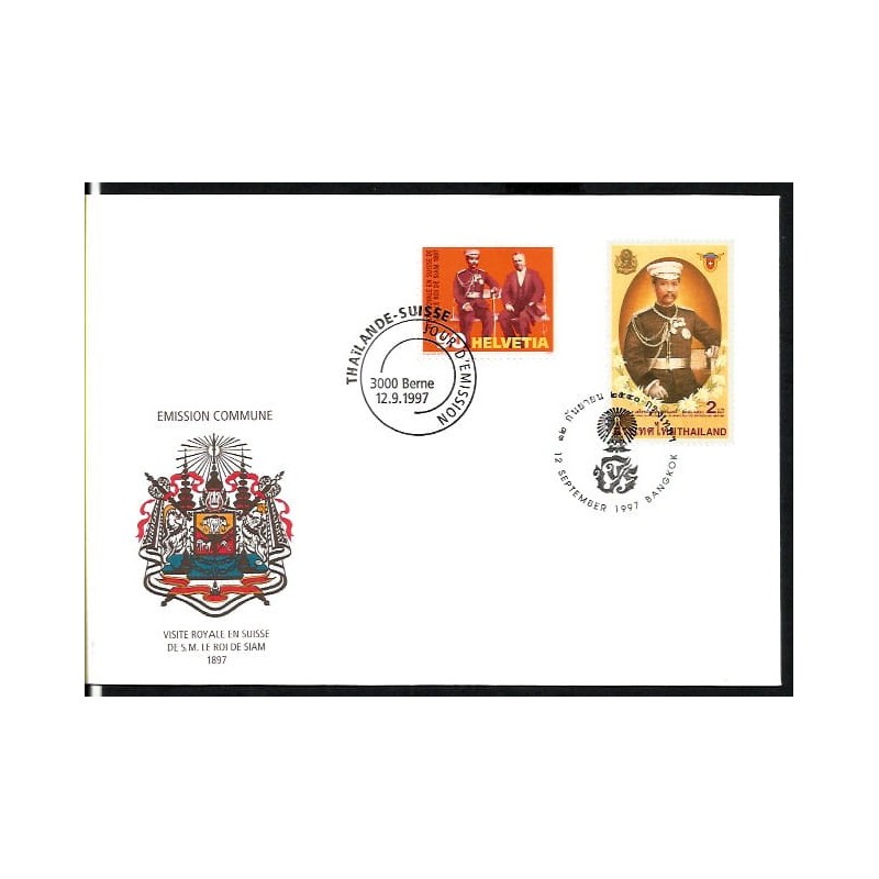 Szwajcaria 1997, Król Tajlandii, z Tajlandią. FDC