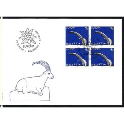 Szwajcaria 1999, EUROPA CEPT: koziorożec, parki narodowe. FDC