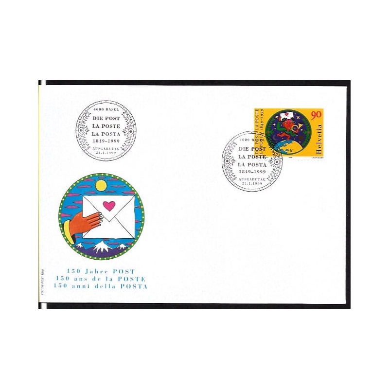 Szwajcaria 1999, Poczta, 150 lat. FDC