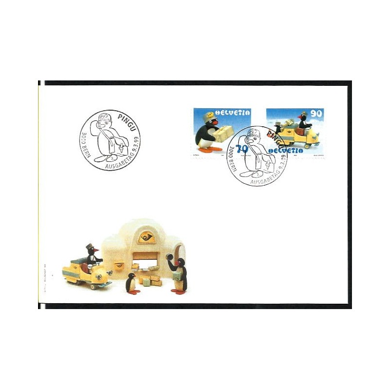 Szwajcaria 1999, Poczta, pingwin Pingu. FDC