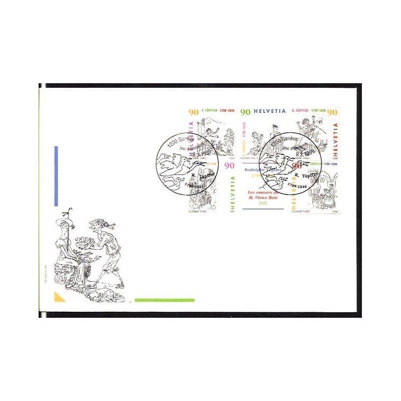 Szwajcaria 1999, R. Topfer, komiks. FDC