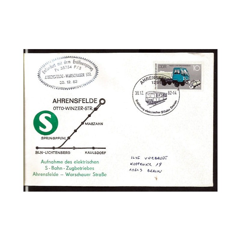 Niemcy NRD 1982, Kolej miejska Berlin. Poczta kolejowa. Ahrensfelde