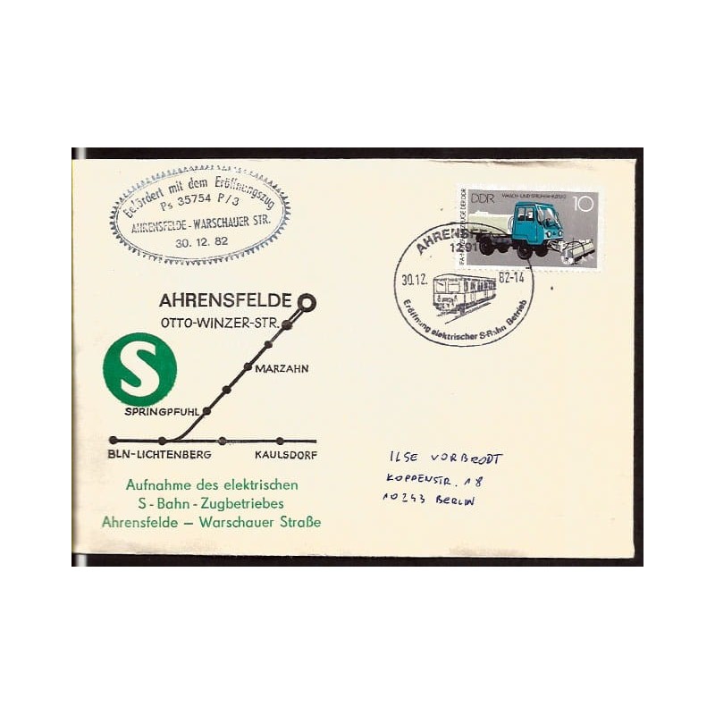 Niemcy NRD 1982, Kolej miejska Berlin. Poczta kolejowa. Ahrensfelde