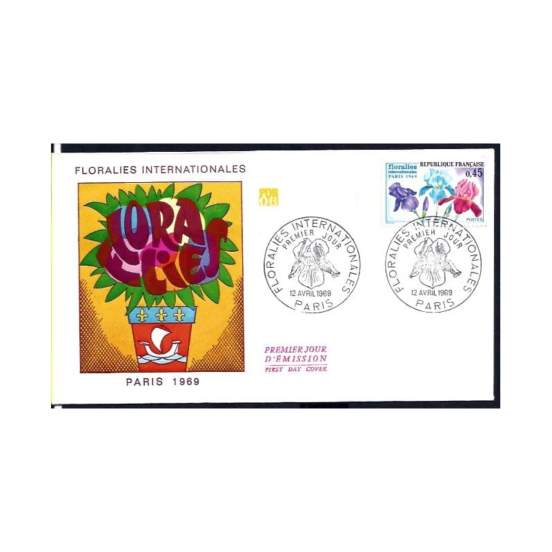 Francja 1969, Kwiaty, wystawa. FDC