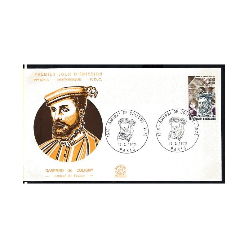 Francja 1973, Admirał Gaspard de Coligny. FDC