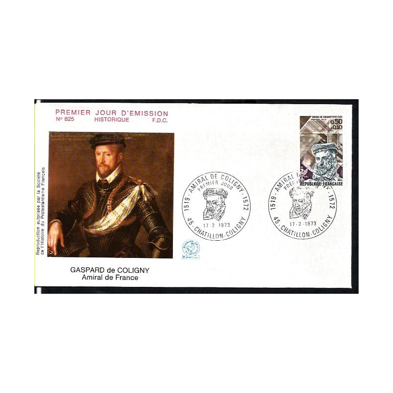 Francja 1973, Admirał Gaspard de Coligny. FDC