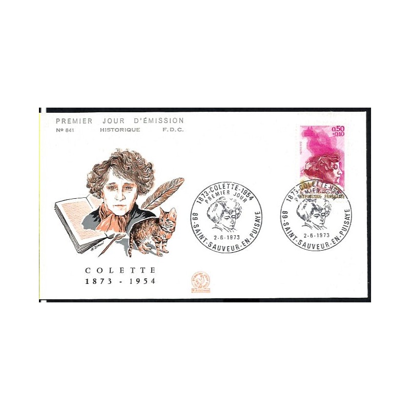 Francja 1973, Colette,  literatura. FDC